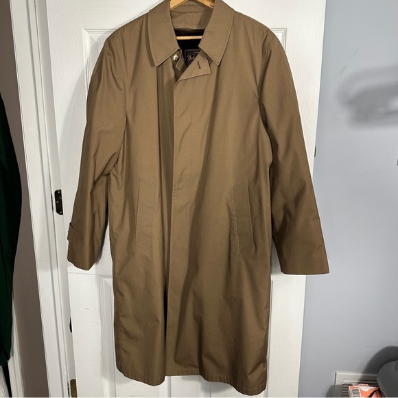 Vintage Botany 500 faux fur lined trench coat, size 44 Long, spring, layer - Picture 1 of 16